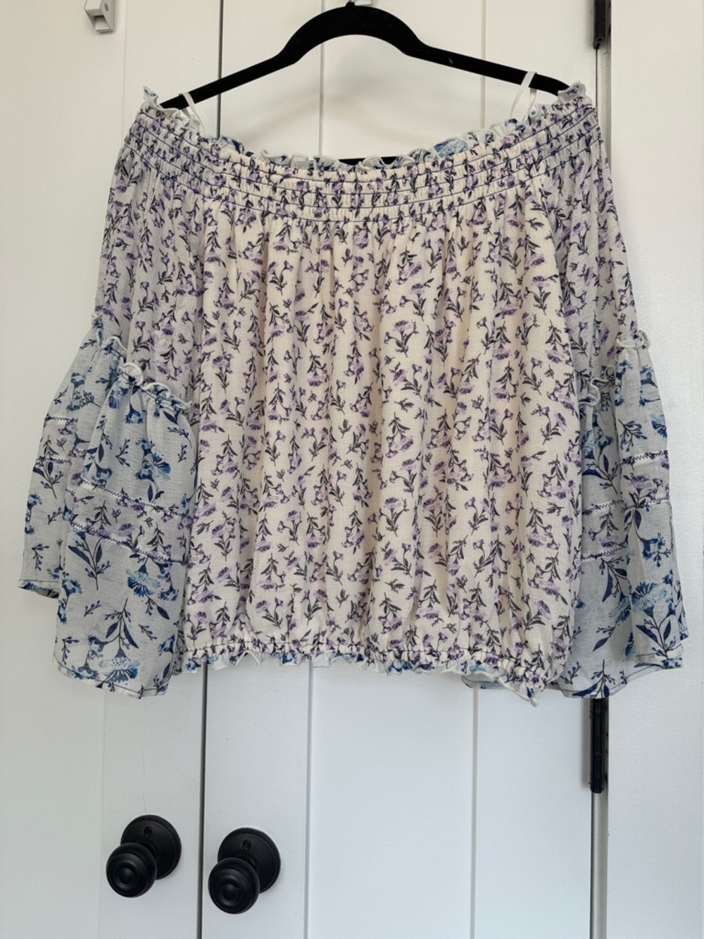 Free People Off-Shoulder Floral Peasant Blouse